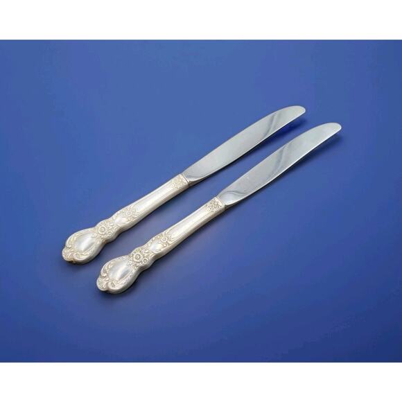 1847 IS Rogers Bros Silverware Set Of 2 HERITAGE Flatware Dinner Knives - Picture 2 of 6